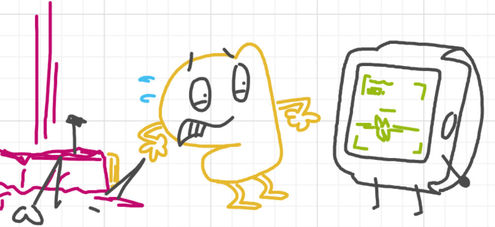 A panel from I've Been Everywhere, Man, episode nine of the Board Boards object show by Furretwalk/WalkingFurret.